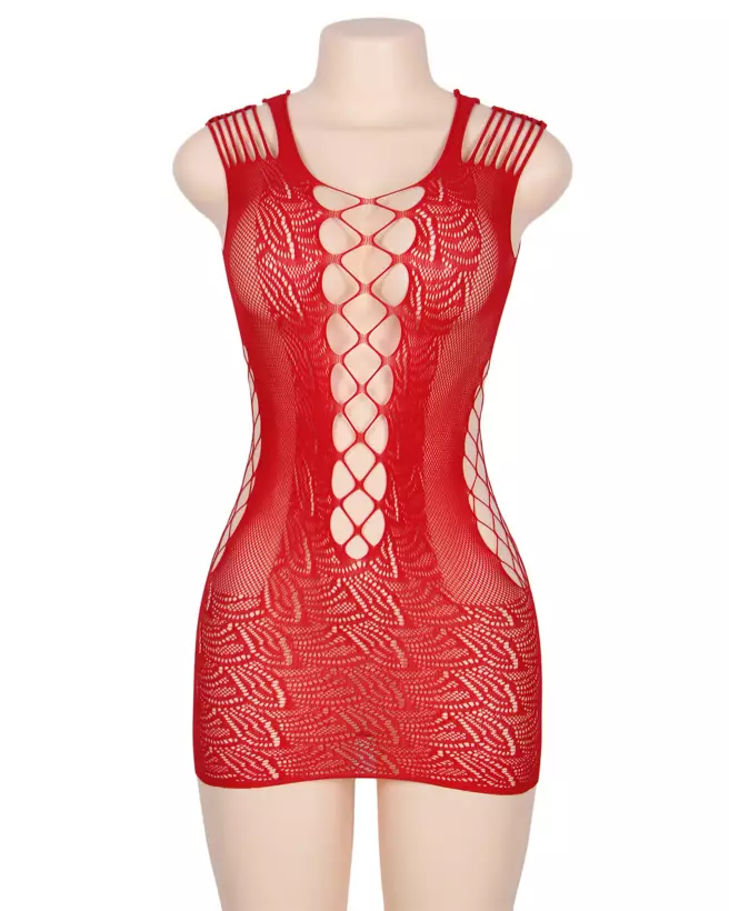 Robe rouge sexy H3161 Paris Hollywood taille unique-5
