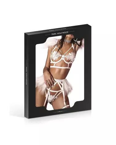 Set 3 pièces plumes blanc Paris Hollywood taille 2XL/3XL-2