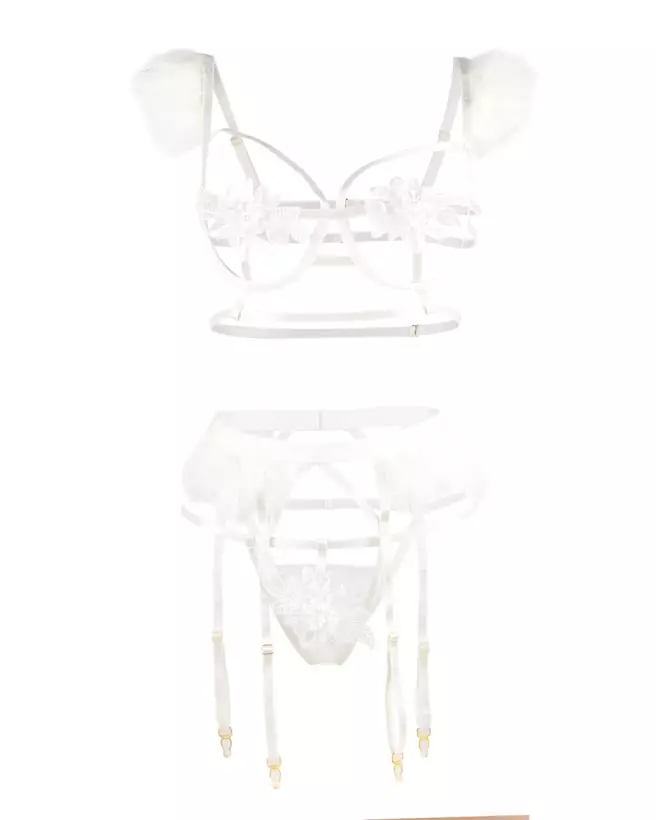 Set 3 pièces plumes blanc Paris Hollywood taille 2XL/3XL-3