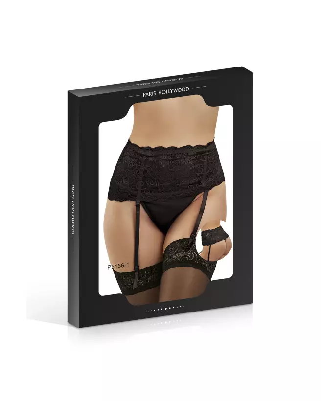 Porte-jarretelles noir en dentelle Paris Hollywood taille L/XL-2