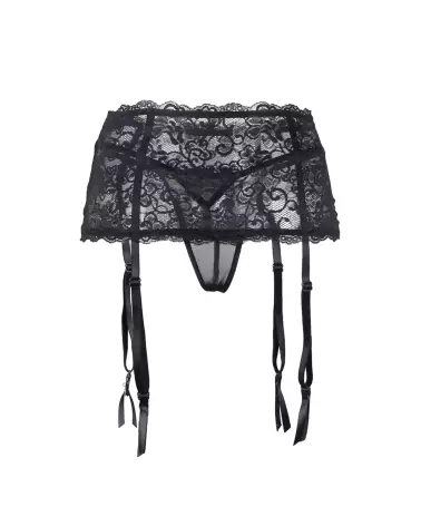Porte-jarretelles noir en dentelle Paris Hollywood taille L/XL-6