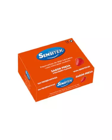 Photo de préservatifs SENSITEX FRAISE, pack de 144, pour moments intimes parfumés-2