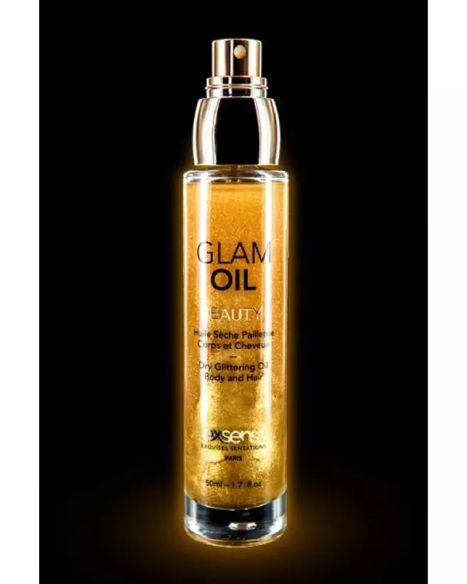 Huile de massage Glam Oil 50ml Exsens avec paillettes et amande douce-1