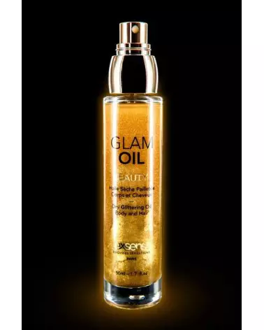 Huile de massage Glam Oil 50ml Exsens avec paillettes et amande douce-1
