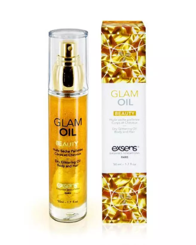 Huile de massage Glam Oil 50ml Exsens avec paillettes et amande douce-2