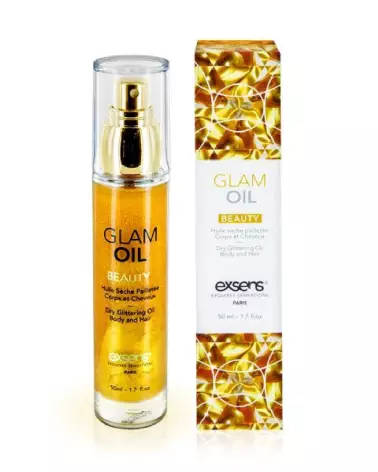Huile de massage Glam Oil 50ml Exsens avec paillettes et amande douce-2