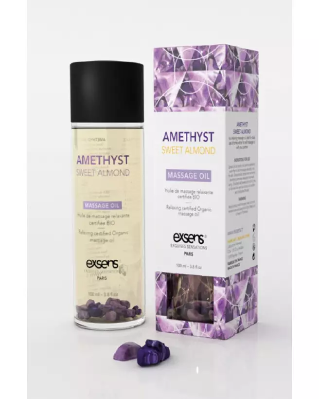 Huile de massage bio Exsens amande douce hydratante et relaxante-1