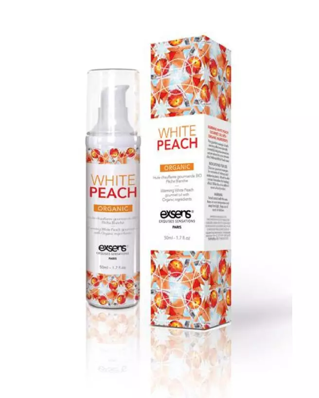 Huile de massage bio Exsens pêche blanche effet chauffant organique-1
