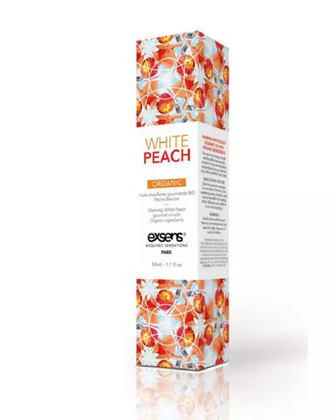 Huile de massage bio Exsens pêche blanche effet chauffant organique-2