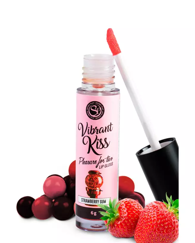 Image du gloss vibrant à la fraise Secret Play pour plaisir oral intensifié-1