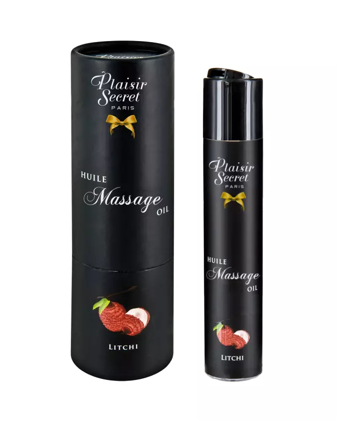Huile de Massage Litchi Comestible Plaisir Secret 59ml - Parfait pour Soirées Romantiques-1