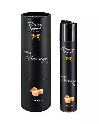 Huile de Massage Comestible Caramel Plaisir Secret 59ml pour Sensualité-1