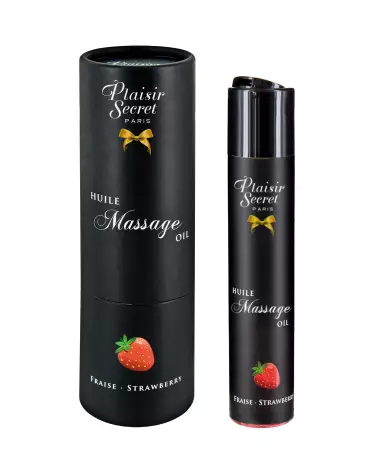 Huile de Massage Fraise Comestible Plaisir Secret 59ml pour Moments Sensuels-1