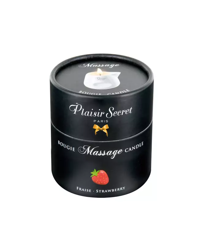 Bougie de massage à la fraise Plaisir Secret 80ml pour relaxation et soin du corps-3