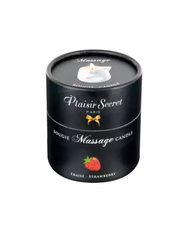 Bougie de massage à la fraise Plaisir Secret 80ml pour relaxation et soin du corps-3
