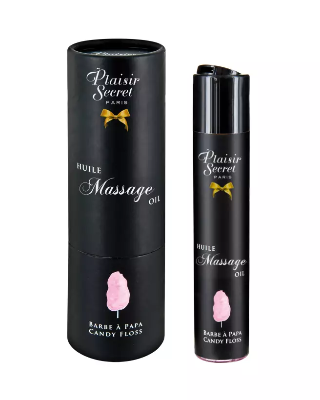 Huile de massage barbe à papa Plaisir Secret 59ml pour moments sensuels et gourmands-1