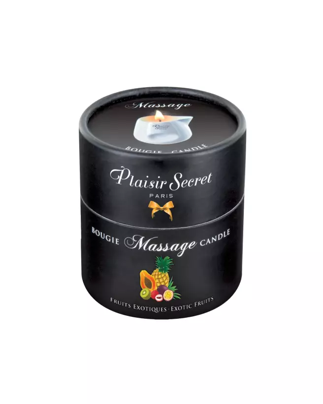 Bougie de massage Plaisir Secret aux fruits exotiques 80ml pour relaxation et soin de la peau-3