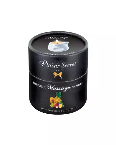 Bougie de massage Plaisir Secret aux fruits exotiques 80ml pour relaxation et soin de la peau-3