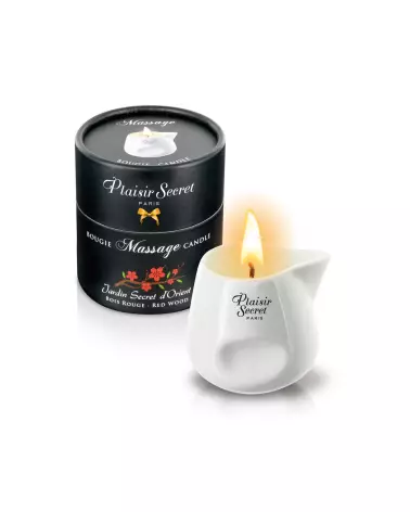 Bougie de massage Plaisir Secret bois rouge 80ml pour relaxation-1