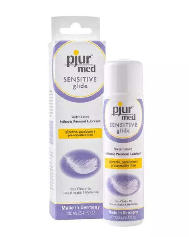 Image du lubrifiant PJUR MED SENSITIVE GLIDE 100ML pour femmes avec peaux sensibles-1