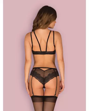 Ensemble Allastia 2 pièces noir Obsessive - Lingerie élégante-6