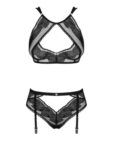 Ensemble Allastia 2 pièces noir Obsessive - Lingerie élégante-7