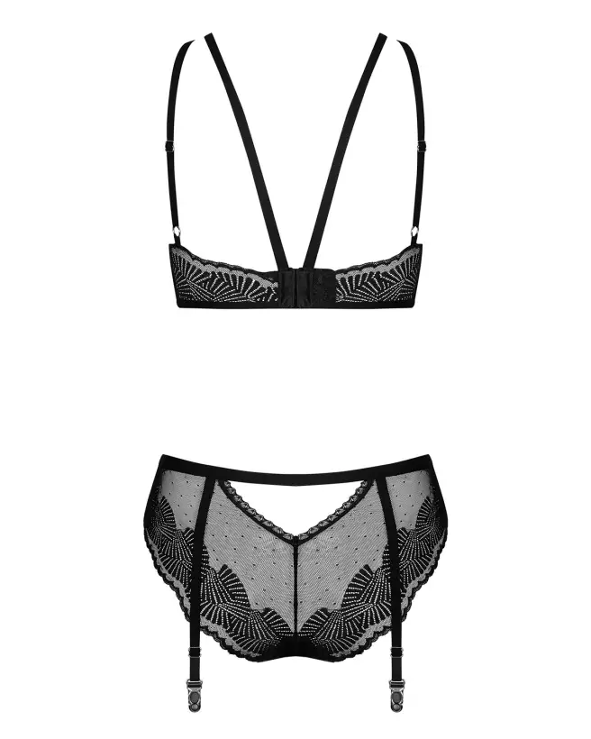 Ensemble Allastia 2 pièces noir Obsessive - Lingerie élégante-8
