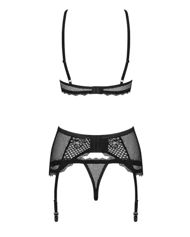 Ensemble Basitta 3 pièces noir par Obsessive - Lingerie de luxe-8