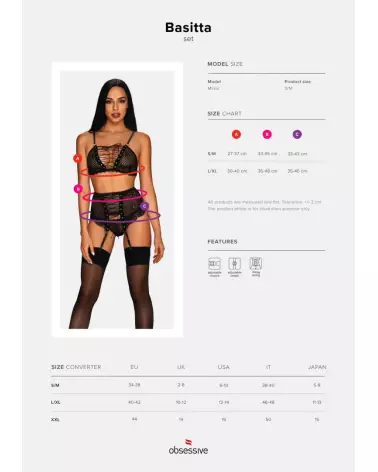Ensemble Basitta 3 pièces noir par Obsessive - Lingerie de luxe-9