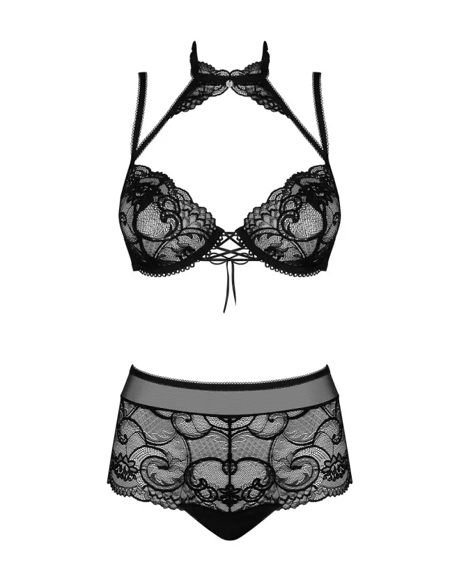 Elizenes Ensemble 2 pièces noir Obsessive lingerie élégante-7