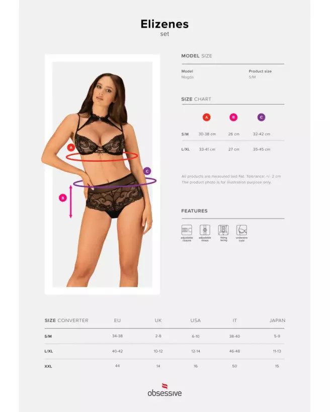 Elizenes Ensemble 2 pièces noir Obsessive lingerie élégante-9