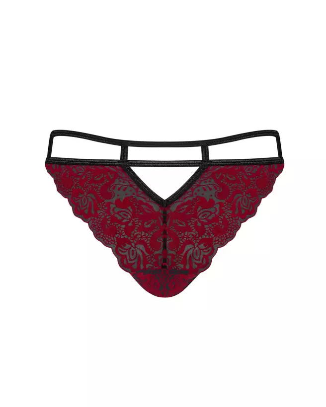 Image de la culotte Sugestina Bordeaux par Obsessive, lingerie élégante et confortable-8