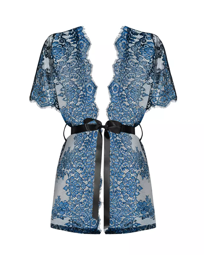 Peignoir bleu Yassmyne de Obsessive, élégance et confort-7