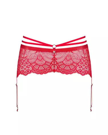 Porte-jarretelles Loventy rouge Obsessive en dentelle élégante-21