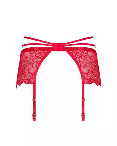 Porte-jarretelles Loventy rouge Obsessive en dentelle élégante-22