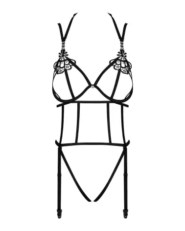 Body ouvert noir Badossa par Obsessive - Lingerie sexy et élégante-7