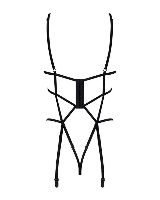 Body ouvert noir Badossa par Obsessive - Lingerie sexy et élégante-8