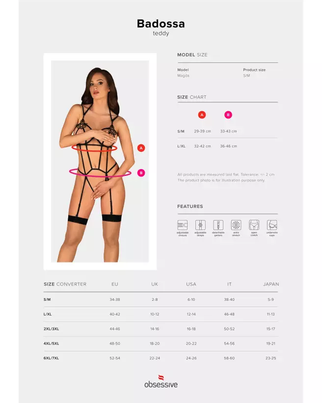 Body ouvert noir Badossa par Obsessive - Lingerie sexy et élégante-9