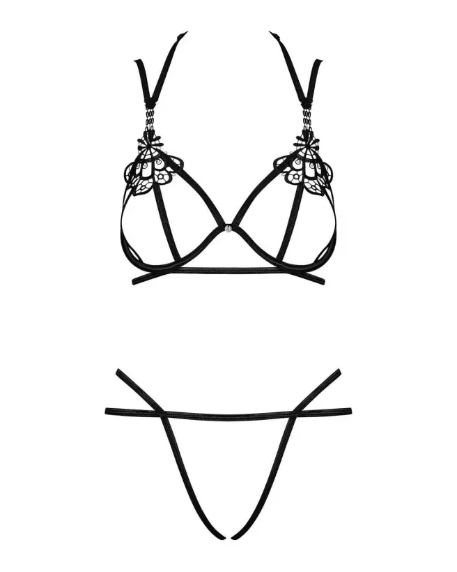 Ensemble Badossa 2 pièces noir Obsessive, Lingerie élégante et confortable-7
