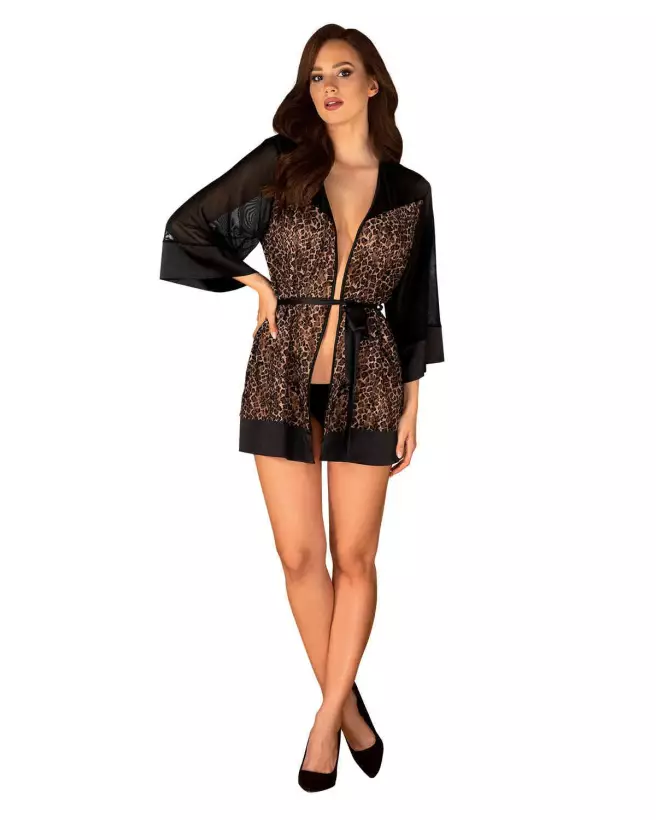 Peignoir Allunes Noir Obsessive en tenue élégante et confortable-9