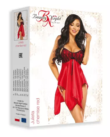 Image de la nuisette Julieta Rouge de Beauty Night, lingerie rouge élégante et sensuelle-6
