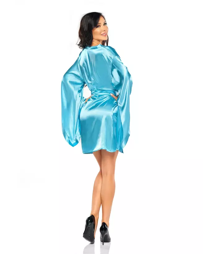 Peignoir Samira Turquoise de Beauty Night en tissu doux et élégant-5