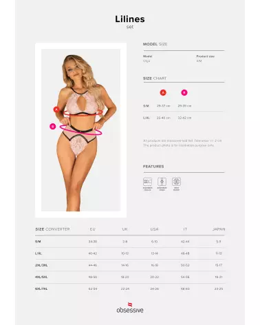Ensemble Lilines Obsessive 2 pièces élégant en lingerie féminine-9