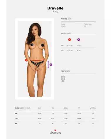 String ouvert Bravelle Obsessive noir, lingerie féminine élégante et séduisante-11