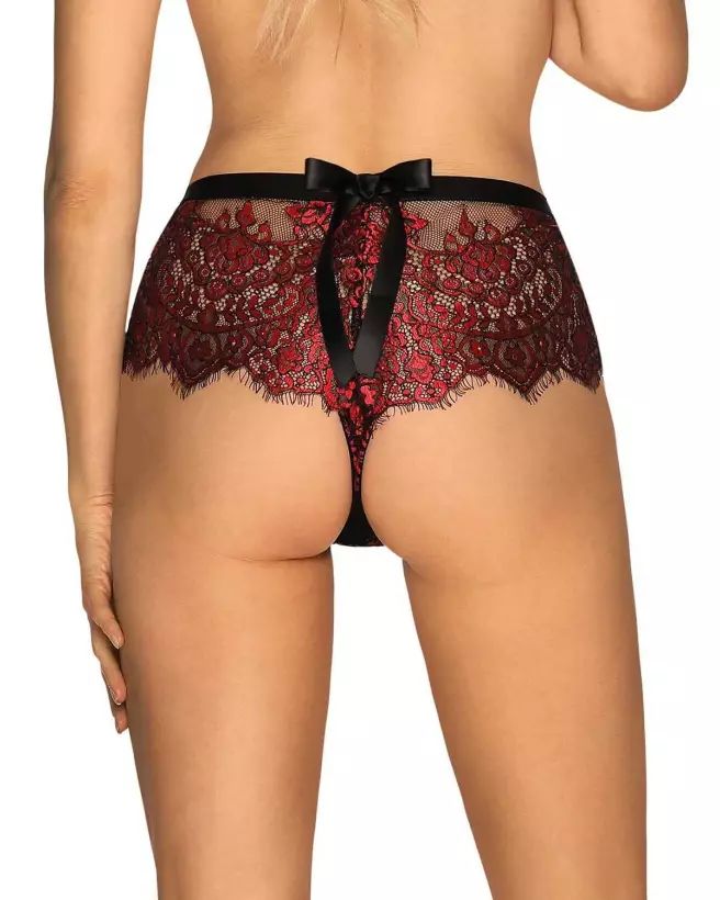 Redessia Shorty Obsessive rouge noir, lingerie élégante et confortable pour femme-2