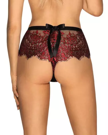 Redessia Shorty Obsessive rouge noir, lingerie élégante et confortable pour femme-2