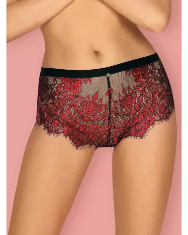 Redessia Shorty Obsessive rouge noir, lingerie élégante et confortable pour femme-5