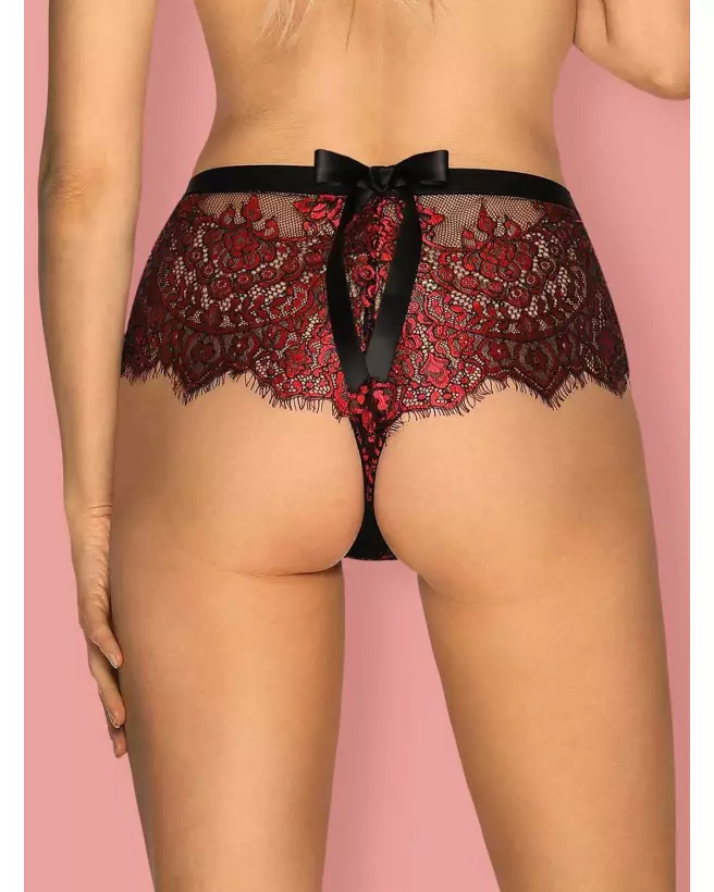 Redessia Shorty Obsessive rouge noir, lingerie élégante et confortable pour femme-6