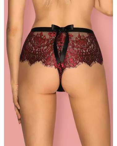 Redessia Shorty Obsessive rouge noir, lingerie élégante et confortable pour femme-6