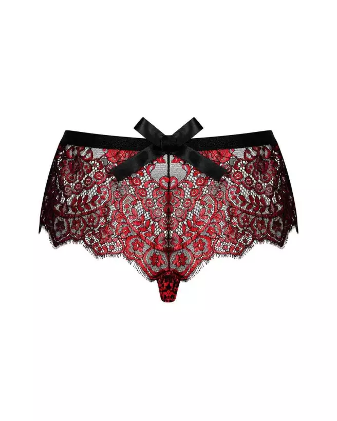 Redessia Shorty Obsessive rouge noir, lingerie élégante et confortable pour femme-12